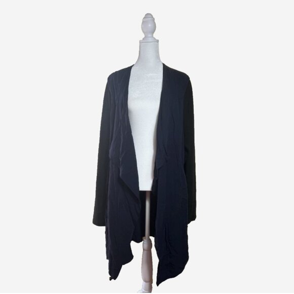 City Chic Navy Blue and Black Long Sleeve Jacket with Drawstring Waist, 18/20 - Picture 3 of 10